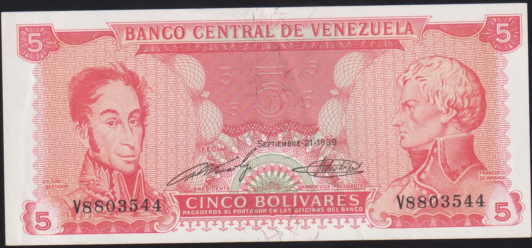 Venezuela 5 Bolivares 1989 Ççt Çilaltı Pick 70b