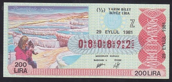 1981 29 EYLÜL YARIM BİLET - Z SERİSİ