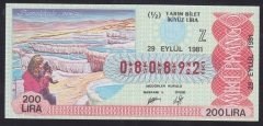 1981 29 EYLÜL YARIM BİLET - Z SERİSİ
