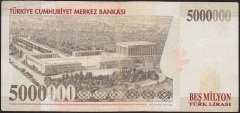 7.Emisyon 5 000 000 Lira D14 153532 Çok Temiz+