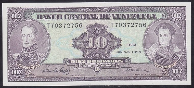 VENEZUELA 10 BOLİVARES 1995 ÇİL