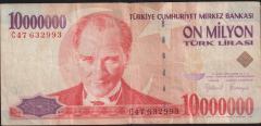 7.Emisyon 10 000 000 Lira C47 632993 Çok Temiz