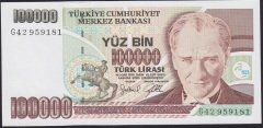 7.EMİSYON 3.TERTİP 100000 LİRA G42 959181 ÇİL