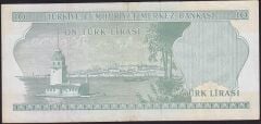 6.Emisyon 2.Tertip 10 Lira J10 263398 Çok Temiz+