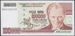 7.EMİSYON 3.TERTİP 100000 LİRA H88 135245 ÇİL