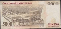 7.Emisyon 5 000 000 Lira D01 879761 Çok Temiz