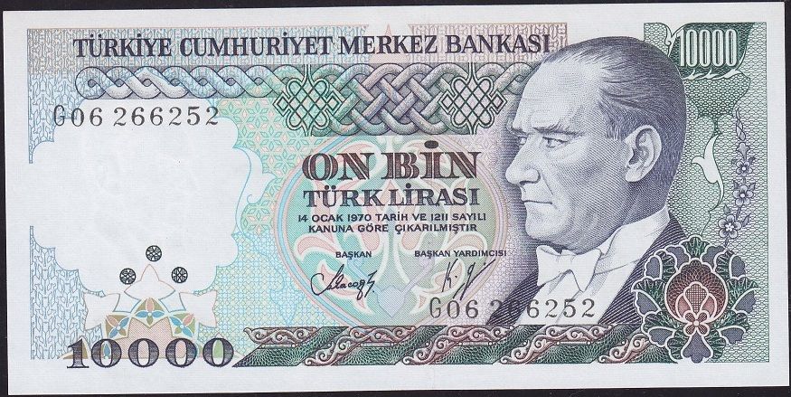 7.Emisyon 3.Tertip 10000 Lira G06 266252 Çil