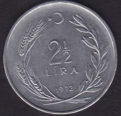 1972 Yılı 2.5 Lira Düz