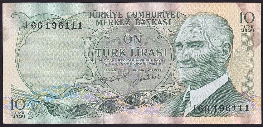 6.Emisyon 2.Tertip 10 Lira I66 196111 Çilaltı Çil