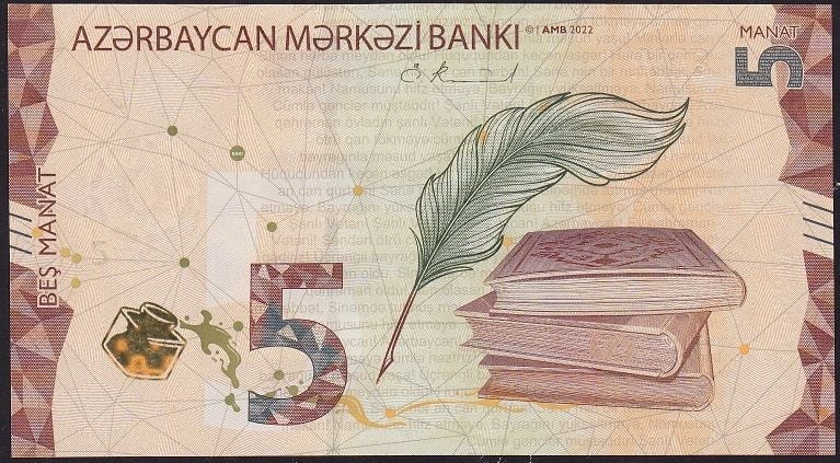 Azerbaycan 5 Manat 2022 Çilaltı Çil