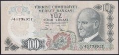 6.EMİSYON 3.TERTİP 100 LİRA J40 738927 ÇÇT ÇİLALTI