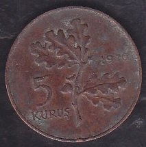 1970 YILI 5 KURUŞ eski para mezat