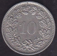 İSVİÇRE 10 RAPPEN 1976