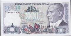 7.Emisyon 1.Tertip 1000 Lira D10 845831 Çil