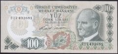 6.EMİSYON 1.TERTİP 100 LİRA B27 433681 ÇİLALTI ( DÜZLEME VAR )