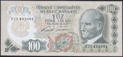 6.EMİSYON 1.TERTİP 100 LİRA B27 433681 ÇİLALTI ( DÜZLEME VAR )