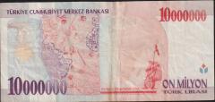 7.Emisyon 10 000 000 Lira C45 680509 Çok Temiz+