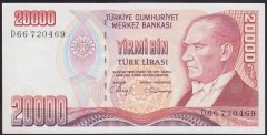 7.EMİSYON 1.TERTİP 20000 LİRA D66 720469 ÇİLALTI ÇİL