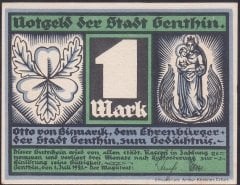 ALMANYA  1 MARK NOTGELD  1921 ÇİL