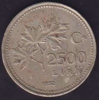 1992 Yılı 2500 Lira