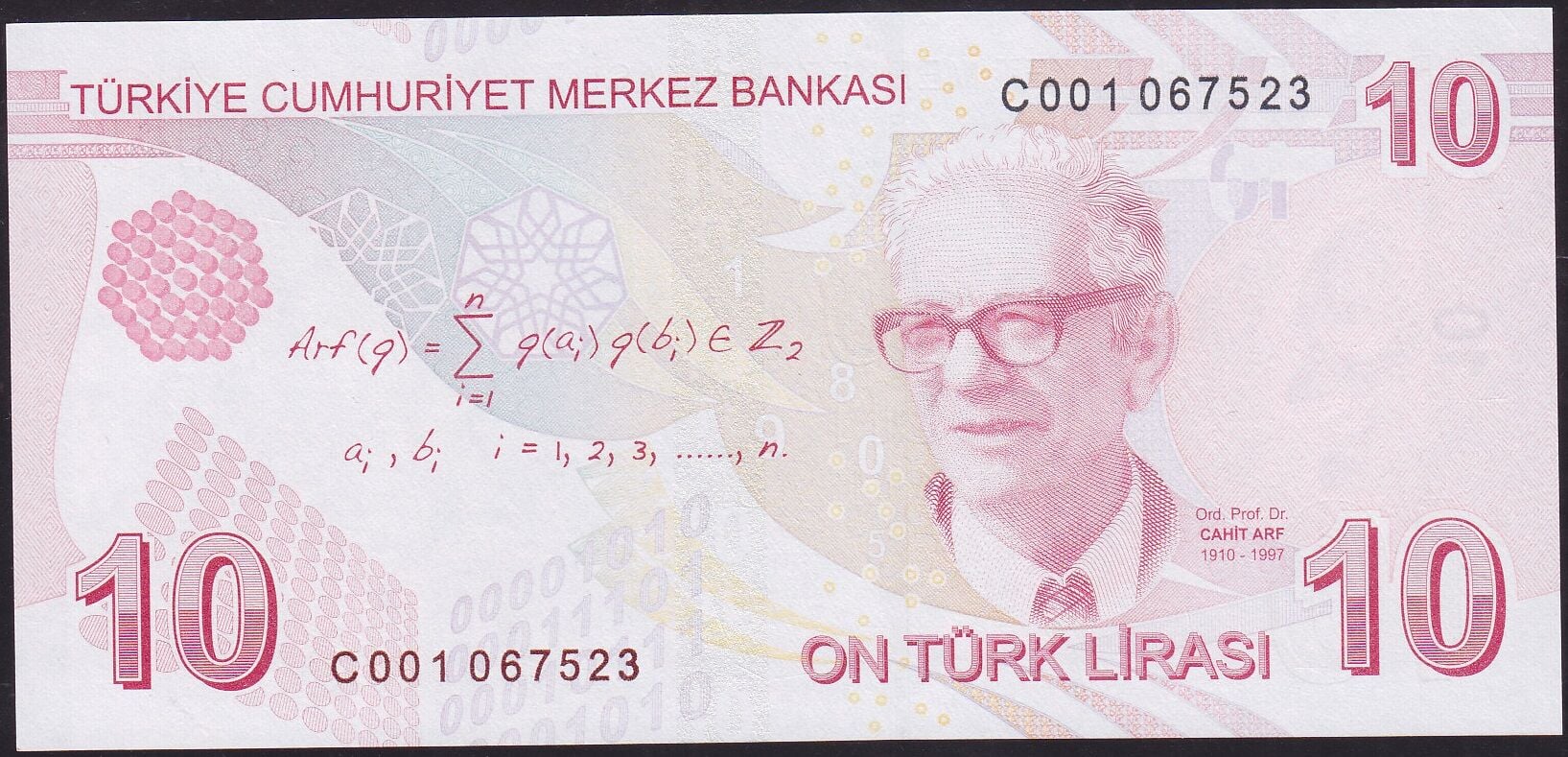 9.Emisyon 3.Tertip 10 Lira C001 067523 Çil