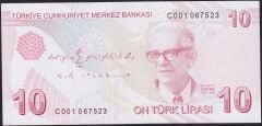 9.Emisyon 3.Tertip 10 Lira C001 067523 Çil