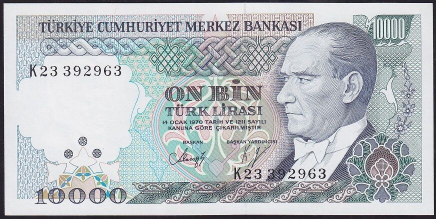 7.Emisyon 4.Tertip 10000 Lira K23 392963 Çil