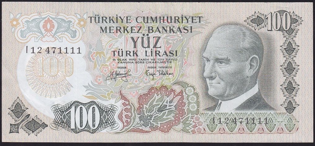 6.Emisyon 2.Tertip 100 Lira I12 471111 Çok Çok Temiz