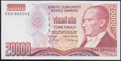 7.EMİSYON 1.TERTİP 20000 LİRA D69 393201 ÇİLALTI ÇİL