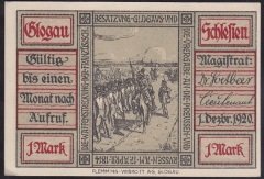 ALMANYA  1 MARK NOTGELD  1920 ÇİL
