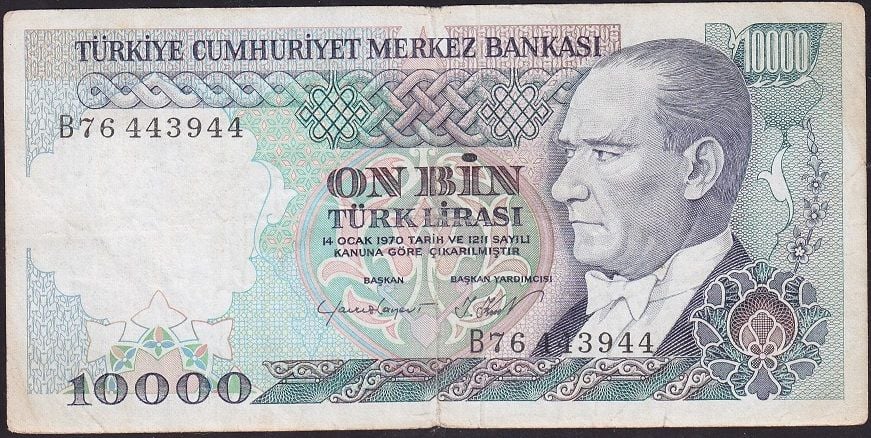7.Emisyon 2.Tertip 10.000 B76 443944 Çok Temiz