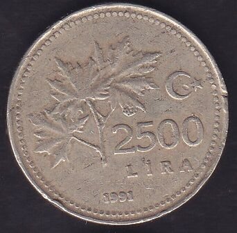 1991 Yılı 2500 Lira