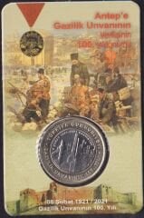 2021 Yılı Hatıra 1 Lira Antep'e Gazilik Ünvanı Özel Kapamasında