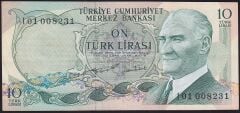6.Emisyon 2.Tertip 10 Lira I01 008231 Çok Temiz+