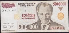 7.Emisyon 5 000 000 Lira J32 175666 Çok Temiz