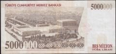 7.Emisyon 5 000 000 Lira J12 033439 Çok Temiz+