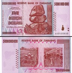 Zimbabwe 5000000000 Dolar 2008 Çil Pick 84
