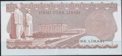 6.Emisyon 2.Tertip 20 Lira E44 411996 Çilaltı Kayık Baskı