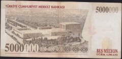 7.Emisyon 5 000 000 Lira C64 223403 Çok Temiz