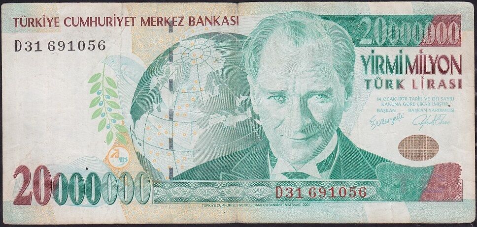 7.Emisyon 20 000 000 Lira D31 691056 Çok Temiz
