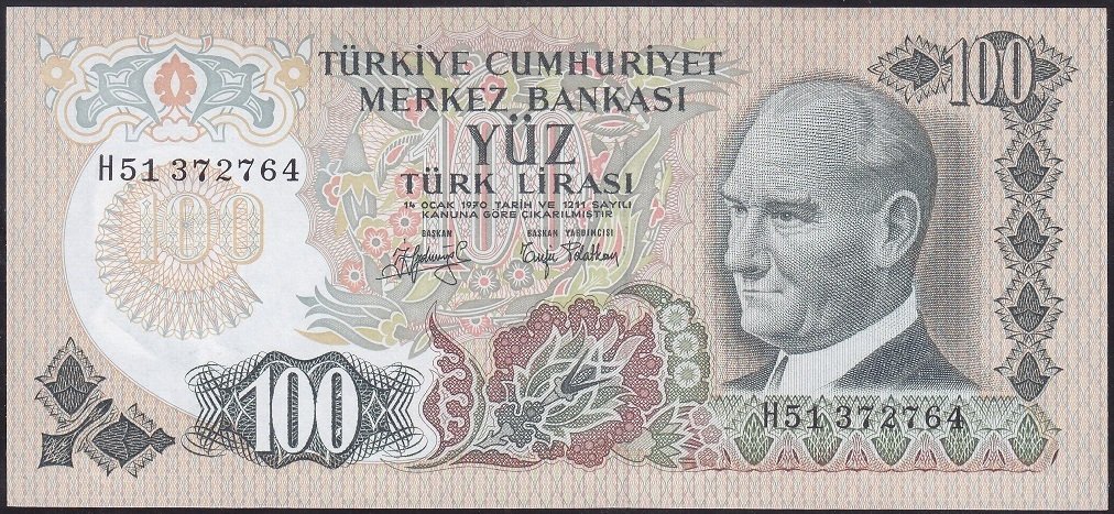 6.EMİSYON 2.TERTİP 100 LİRA H51 372764 ÇÇT ÇİLALTI