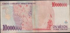 7.Emisyon 10 000 000 Lira C43 218032 Çok Temiz