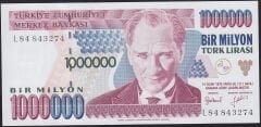 7.Emisyon 2.Tertip 1000000 Lira L84 843274 Çil
