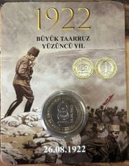 2022 Yılı Hatıra 1 Lira Büyük Taarruz Özel Kapamasında