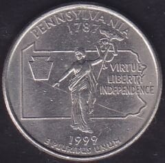 Amerika Çeyrek Dolar 1999 Hatıra Pennsylvania P