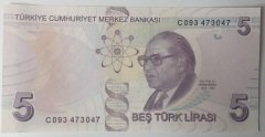 9.EMİSYON 5 LİRA 3.TERTİP C093 47 30 47 ÇİL