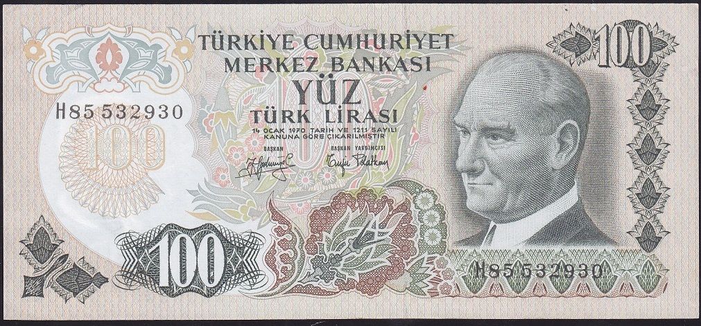 6.Emisyon 2.Tertip 100 Lira H85 532930 Çok Çok Temiz