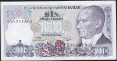 7.Emisyon 1.Tertip 1000 Lira C09 211802 Çil