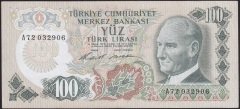 6.EMİSYON 1.TERTİP 100 LİRA A72 032906 ÇÇT