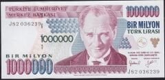 7.Emisyon 2.Tertip 1000000 Lira J82 036239 Çil